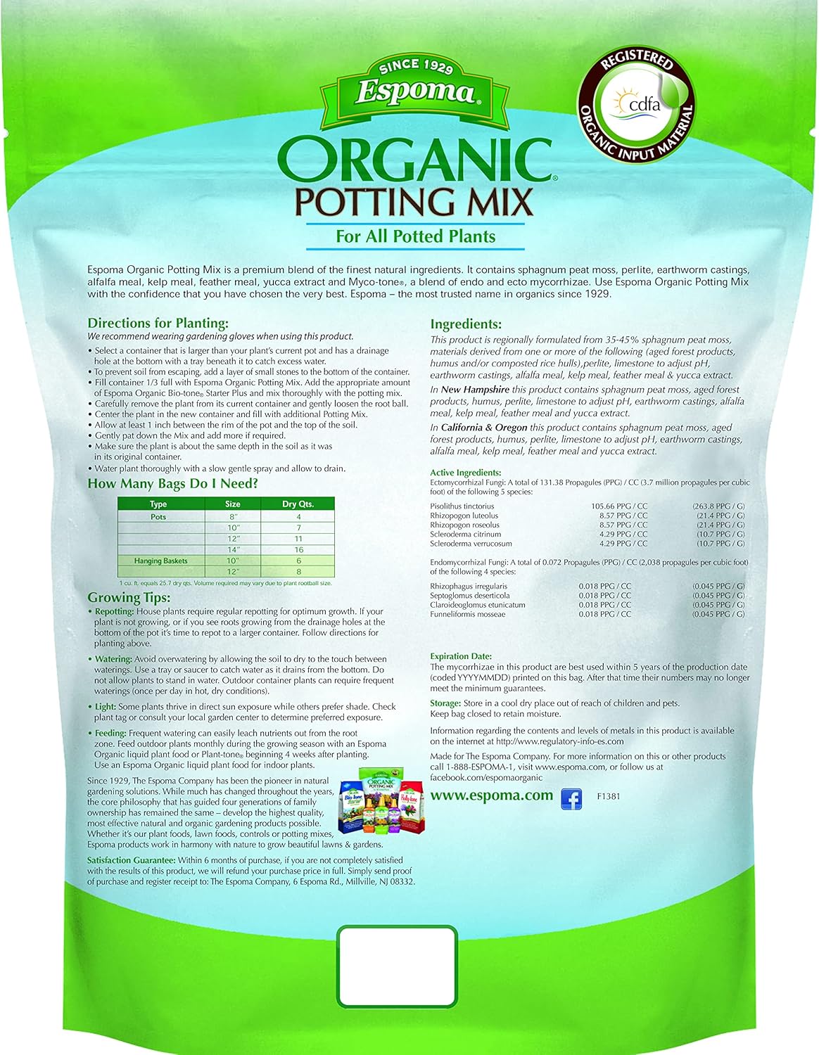 Espoma Organic Potting Mix (4Qt) 2pk