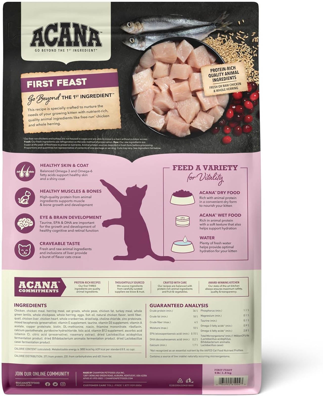 Acana First Feast Kitten Dry Cat Food (4lb)