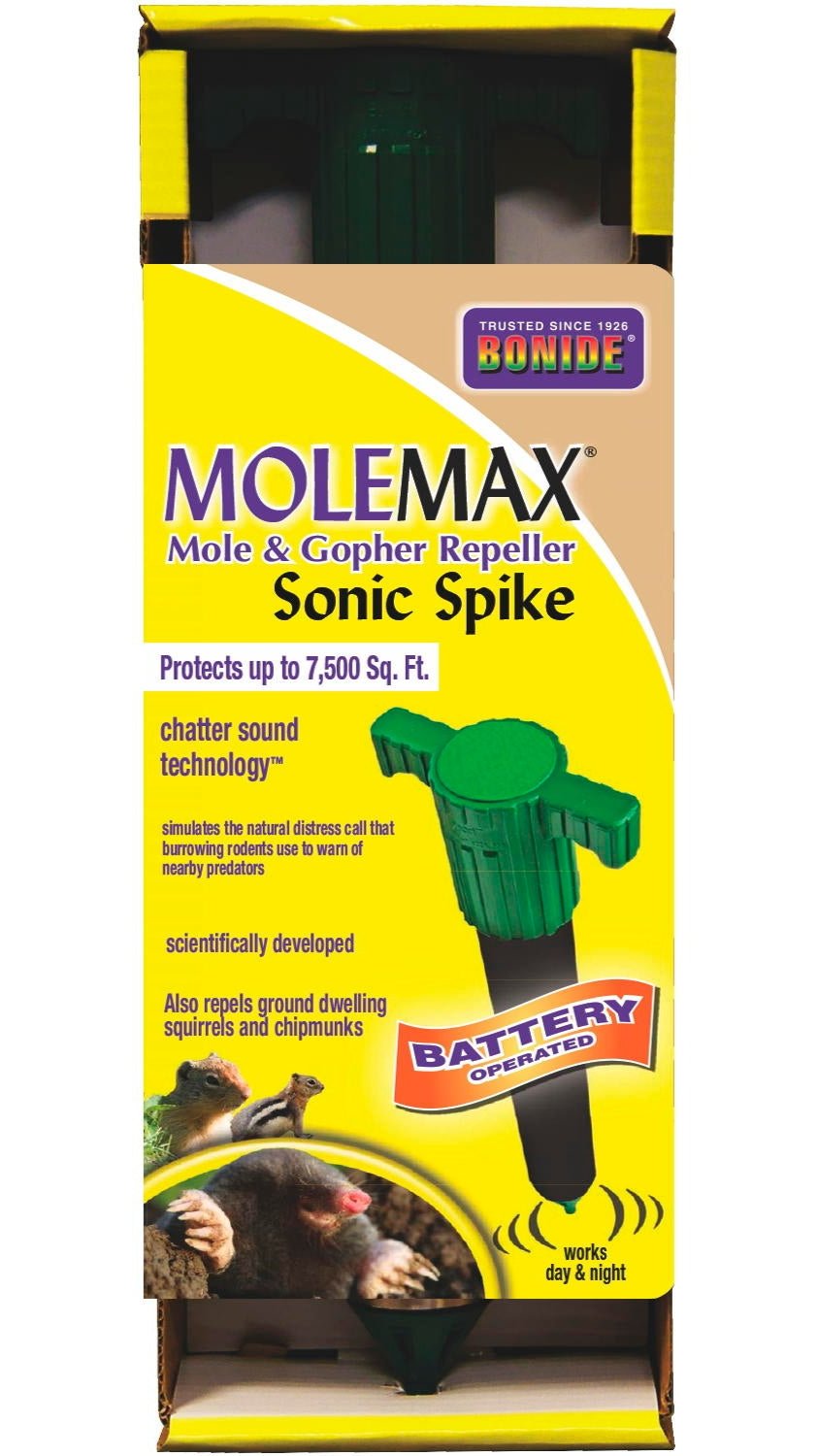 BONIDE Molemax Sonic Spike Mole & Gopher Repellant