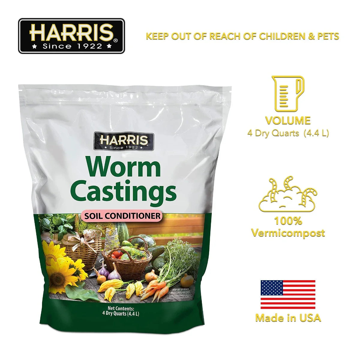 Harris Worm Castings Soil Conditioner (4qt)