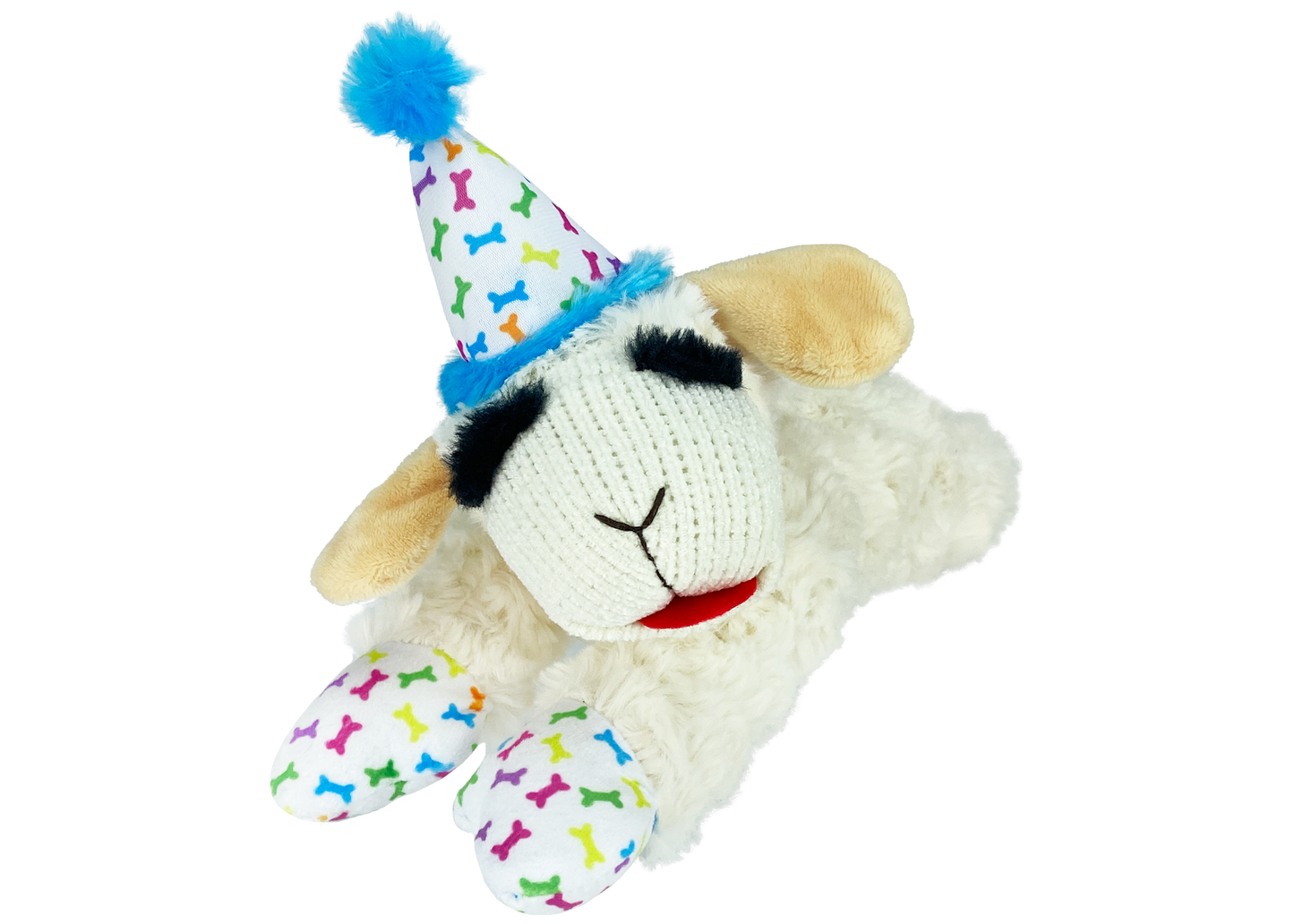Multipet Lamb Chop w/Birthday Hat Dog Toy 10.5"