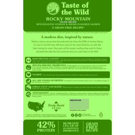 Taste of the Wild Rocky Mountain Feline Recipe with Roasted Venison & Smoke-Flavored Salmon