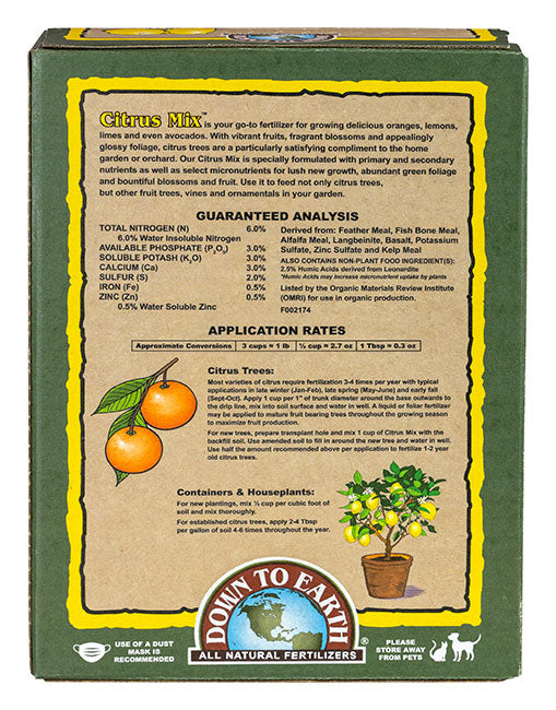 Down to Earth™ Citrus Mix™ 6-3-3 OMRI Listed®  (5lb)